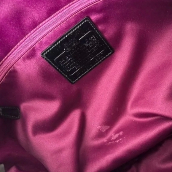 Coach Madison 2-Way Black Glass Patent Leather Satchel Handbag With Hang Tag - Picture 3 of 8